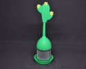 thee-ei Cactus, groen silicone +rvs, lepel staand +lekschaaltje; �40/157mm