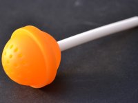 thee-ei lepel, Lollie, silicone, oranje + wit; 110/34mm
