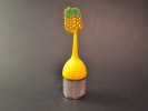 thee-ei AnanasSteel geel op rvs cylinder, silicone + rvs; 38/150mm